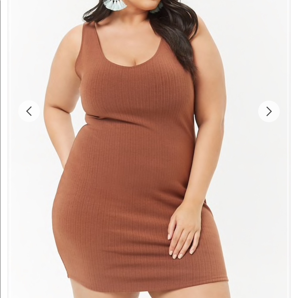 Plus Size Ribbed Mini Dress